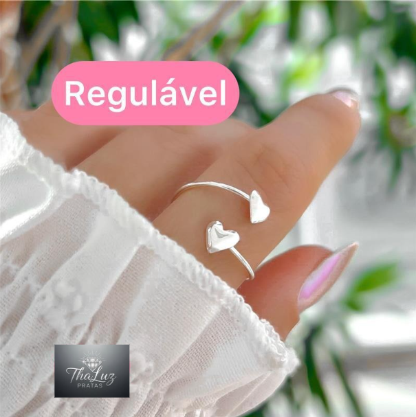Anel Regulavel Dois Corações