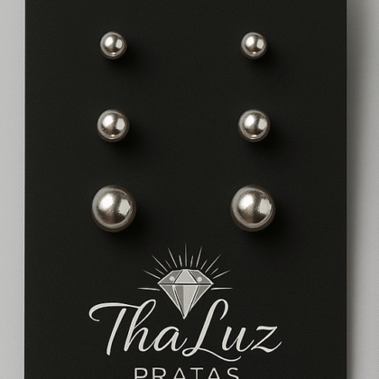 Trio Brincos Bolinhas