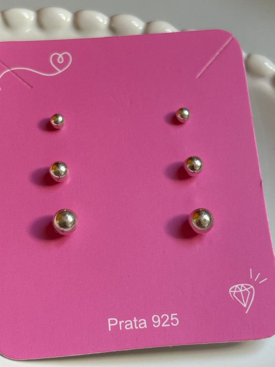 Trio Brincos Bolinhas