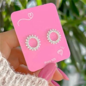 Brinco círculo cravejado zirconjas cristais