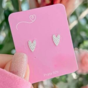 Brinco Coração Cravejado