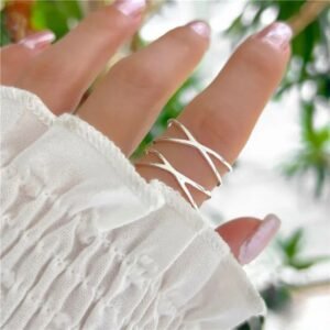 Anel entrelaçado liso nº14