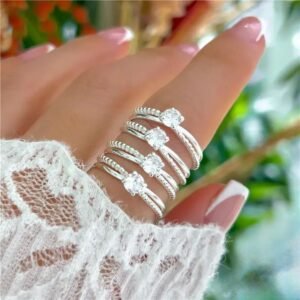 Anel solitário zircônia