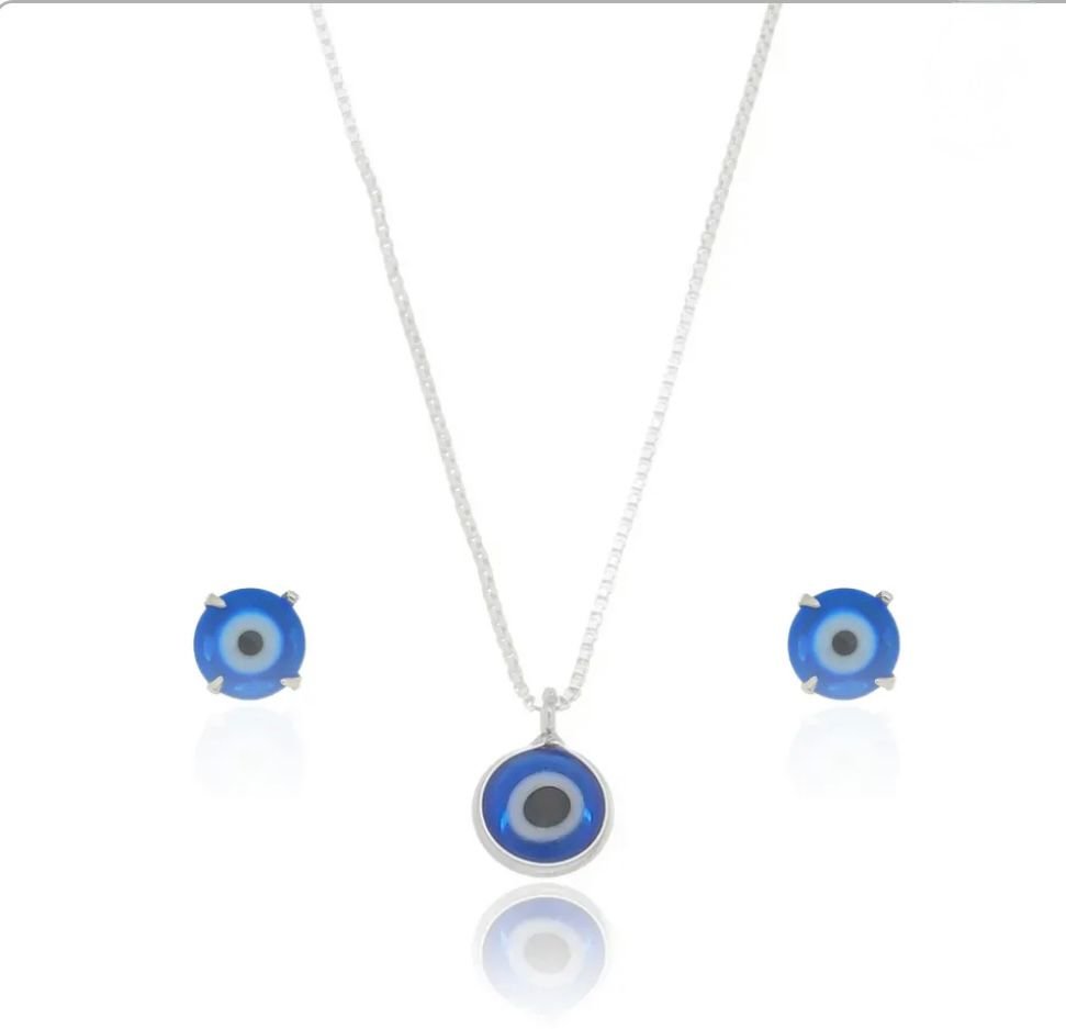Conjunto olho grego (Colar Brincos)