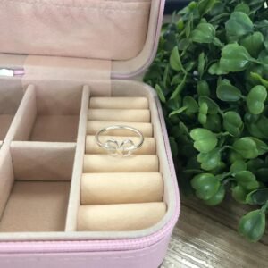 Anel de prata dois círculos número 20