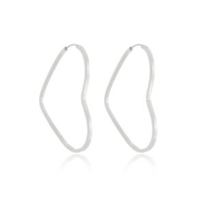 Argola coração fio quadrado 1,5cm 0,9g